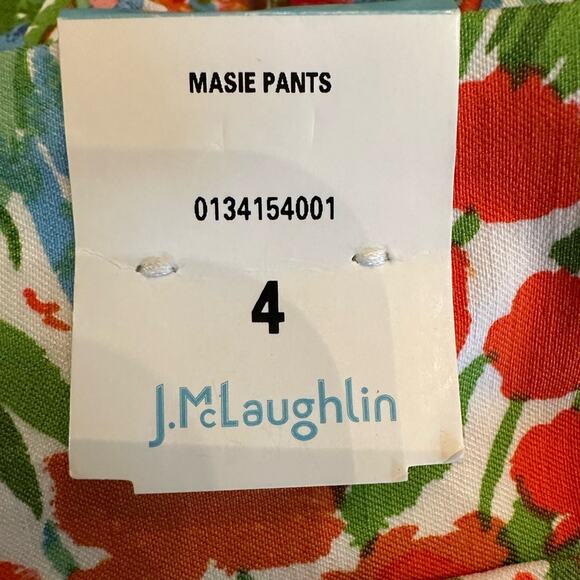 J. McLaughlin Masie Pants Blue - Multi Caprice Floral Size 4 NWT - Picture 6 of 7